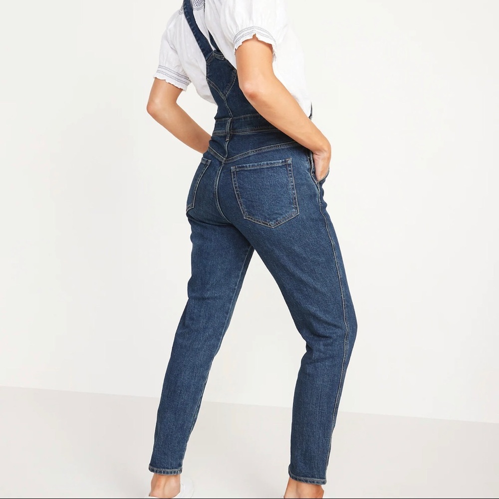 Straight Dark-wash Old Navy Overalls, Size 0